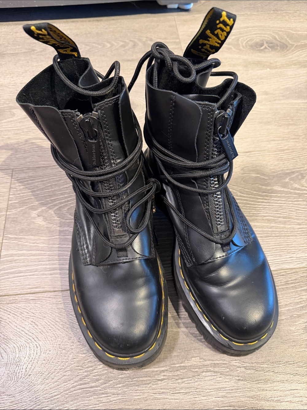 Women’s Doc Martens Black Platform Jarrick II Zipper Lace Boots